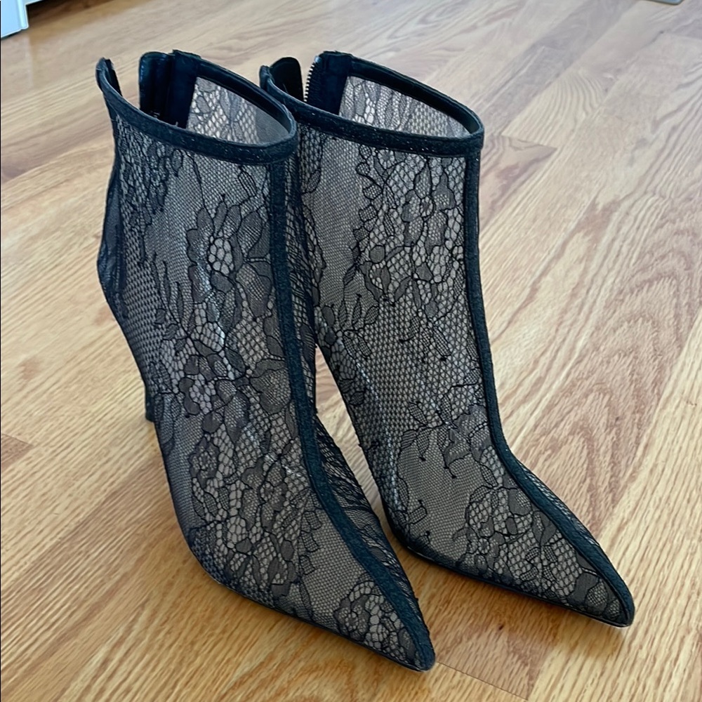 Elegant Black Lace Ankle Boots